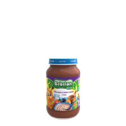 BEBELAN OVKO Млечна каша ябълки и сливи с елда 5+м., 190гр