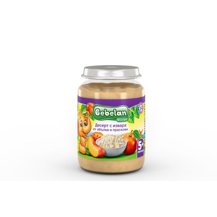 BEBELAN Плодов десерт праск&ябълка и извара 5+, 190г