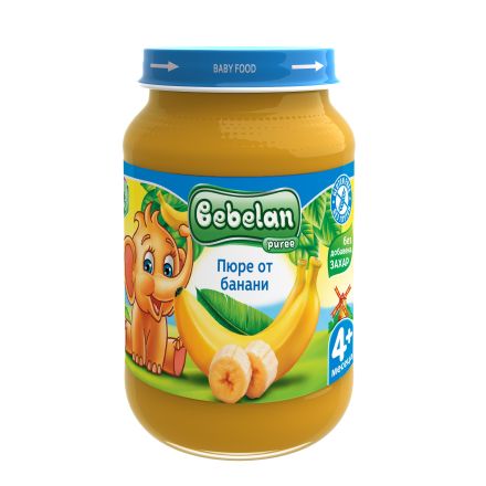 BEBELAN Плодов десерт банани 4+, 190г