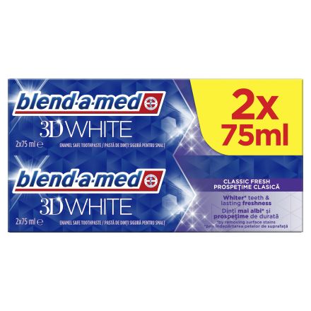 BLEND-A-MED 3D WHITE CLASSIC FRESH Паста за зъби, 2X75мл