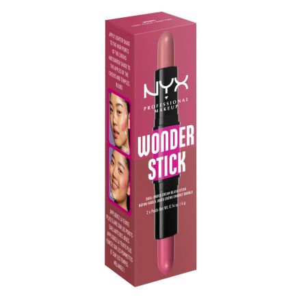 NYX PROFESSIONAL MAKE UP WONDER STICK Руж стик двоен Light peach N Baby pink, 4 г