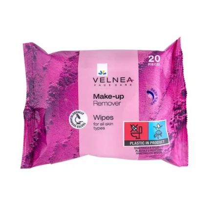 ВЕЛНЕА Мокри кърпички за почистване на грим 20бр.