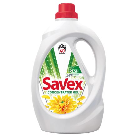 SAVEX NEXT GENERATION FRESH Течен перилен препарат за бели и цветни тъкани, 2,2 л.