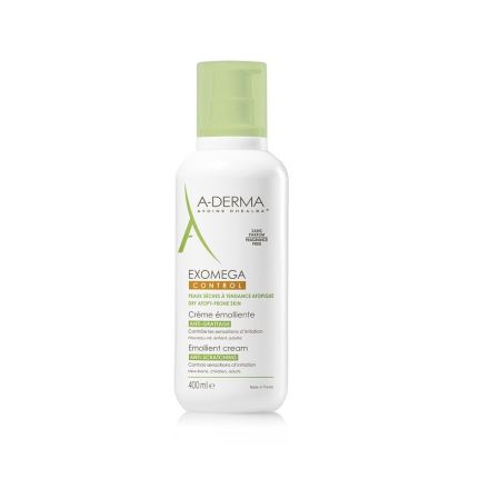 A-DERMA  EXOMEGA CONTROL Емолиентен крем за лице и тяло за много суха и атопична кожа, 400 мл.