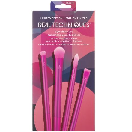 REAL TECHNIQUES EYE SHINE Комплект четки за очи, 4 части