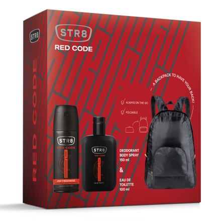 STR8 RED CODE Kомплект Тоалетна вода, 100 мл + Део спрей, 150 мл + Раница