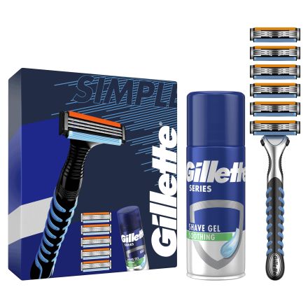 GILLETTE  SENSOR  Система за бръснене с 6 Ножчета +  Гел за бръснене Series, 75 мл