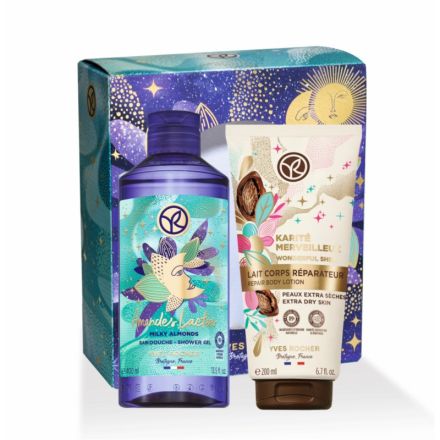 YVES ROCHER Комплект Млечен бадем Душ гел, 400 мл + Лосион за тяло Карите, 200 мл 