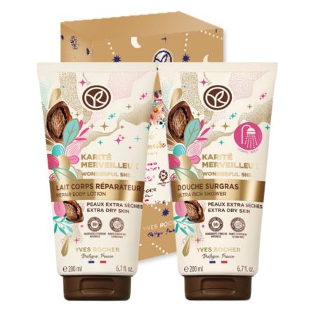 YVES ROCHER Комплект Карите Душ гел, 400 мл + Лосион за тяло, 200 мл 