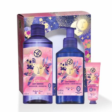YVES ROCHER Комплект Горски плодове Душ гел, 400 мл + Течен сапун, 190 мл + Крем за ръце, 30 мл 
