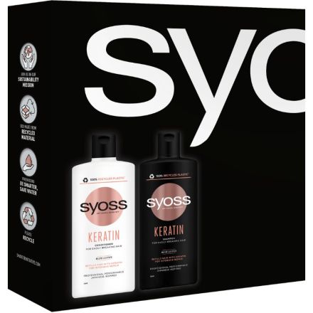 SYOSS KERATIN Комплект Шампоан, 440 мл + Балсам, 440 мл 