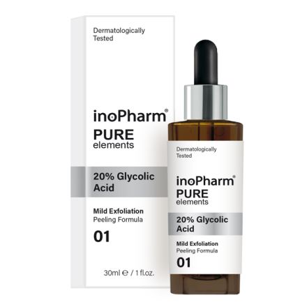 INOPHARM PURE ELEMENTS Пилинг за лице с 20% Гликолова киселина, 30мл.