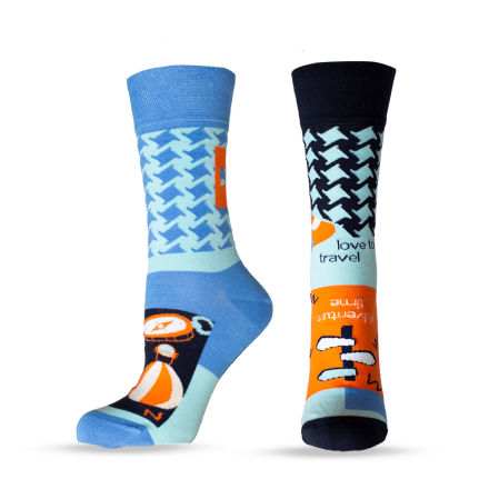 HAPPY FOOTTOPIA DESIGN Чорапи син травел памук 35-38 