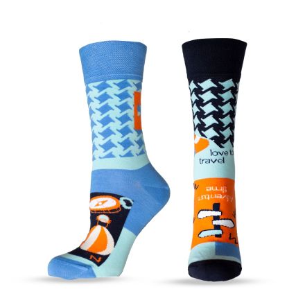 HAPPY FOOTTOPIA DESIGN Чорапи син травел памук 43-46 