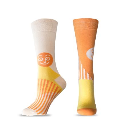 HAPPY FOOTTOPIA DESIGN Чорапи жълто лице памук 35-38 