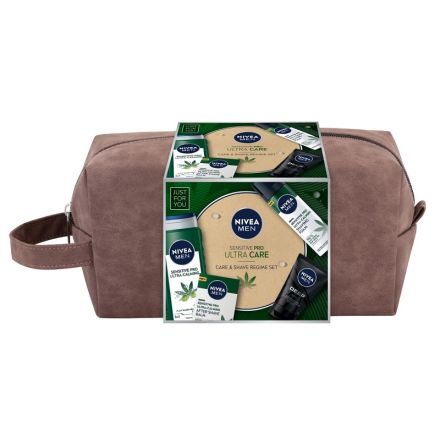 NIVEA MEN ULTRA CARE Комплект Балсам за след бръснене, 100 мл + Пяна за бръснене, 200 мл + Душ гел, 500 мл + Измиващ гел, 100 мл