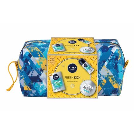 NIVEA MEN FRESH KICK Комплект Рол он, 50 мл + Крем за мъже, 150 мл + Лосион за след бръснене, 100 мл + чанта