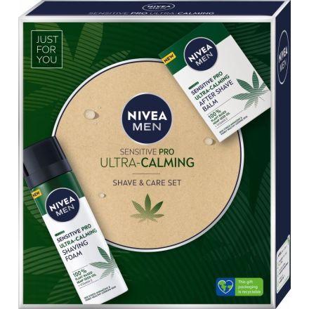 NIVEA MEN SENSITIVE PRO ULTRA-CALMING Комплект Балсам за след бръснене, 100 мл + Пяна за бръснене, 200 мл