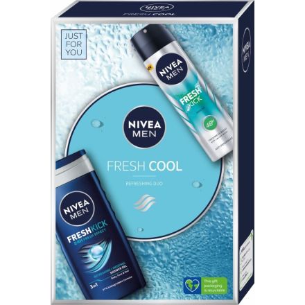 NIVEA MEN FRESH COOL Комплект Део спрей, 150 мл + Душ гел, 250 мл