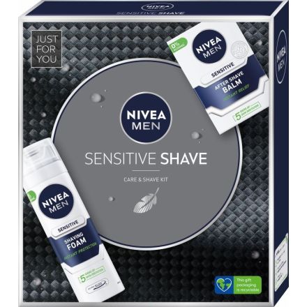NIVEA MEN SENSITIVE SHAVE Комплект Балсам за след бръснене, 100 мл + Пяна за брсънене, 200 мл