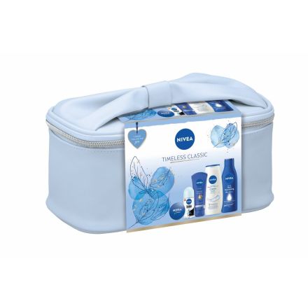 NIVEA  TIMELESS CLASSIC Комплект Рол он, 50 мл + Душ гел, 250 мл + Крем за ръце, 100 мл + Крем, 30 мл + Подхранващо мляко за тяло, 250 мл + чанта