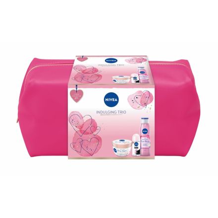 NIVEA  INDULGING TRIO Комплект Рол он, 50 мл + Суфле за тяло, 200 мл + Душ гел, 300 мл +  чанта