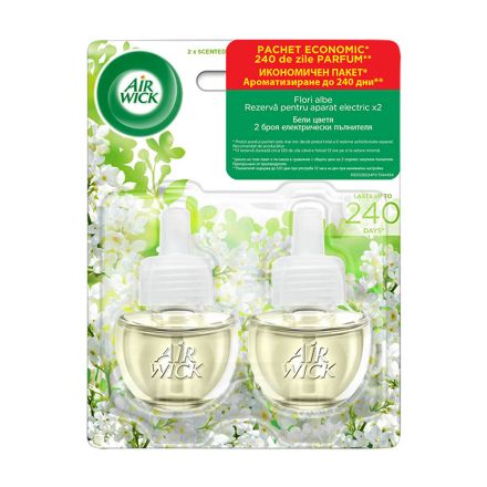 AIR WICK Eлектрически пълнител бели цветя 19 мл 1+1