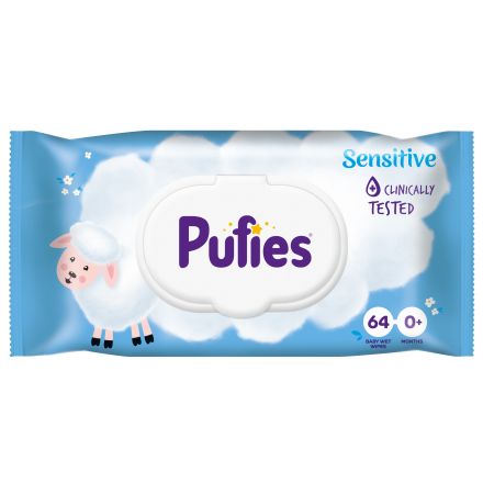 PUFIES SENSITIVE Бебешки мокри кърпички, 64 бр