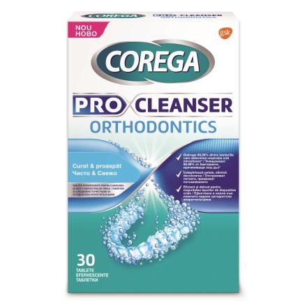 COREGA Pro Cleanser, Таблетки За Почистване На Ортодонтски Шини, 60 бр.