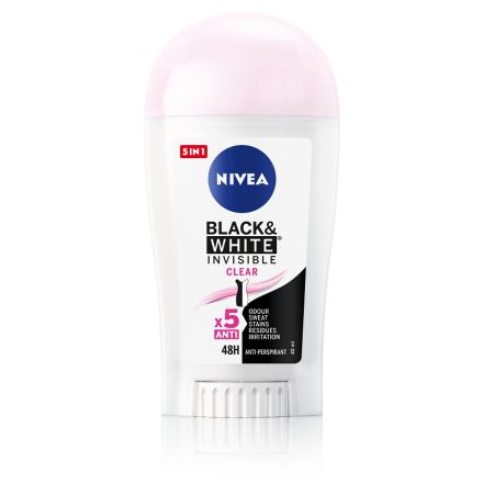 NIVEA INVISIBLE ON BLACK & WHITE CLEAR Дамски део стик, 400мл.