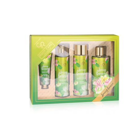 GOLDEN ROSE SPRING BREEZE Подаръчен комплект Крем за ръце, 50 мл + Боди мист, 200 мл + Лосион, 250 мл + Душ гел, 350 мл