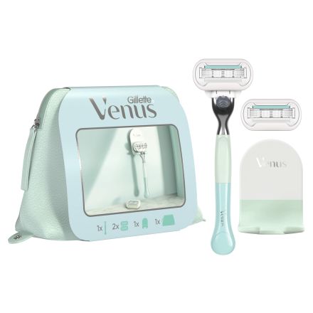 GILLETTE VENUS EXTRA SMOOTH SENSITIVE Система за бръснене с 2 ножчета + поставка + несесер