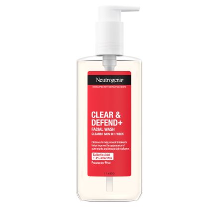 NEUTROGENA CLEAR&DEFEND+Измивен гел за лице, 200мл