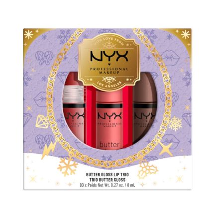 NYX PROFESSIONAL MAKEUP BUTTER GLOSS TRIO Комплект гланцове за устни NYX PROFESSIONAL MAKEUP BUTTER GLOSS TRIO Комплект гланцове за устни