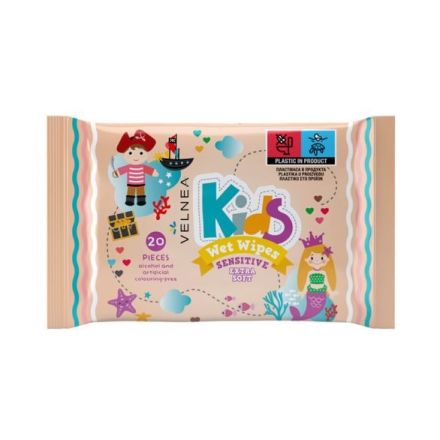 VELNEA KIDS Мокри кърпи сензитив, 20 бр.