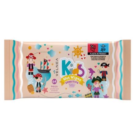 VELNEA KIDS Мокри кърпи сензитив, 64 бр.