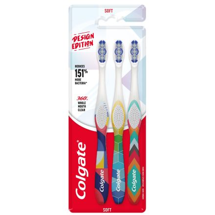 COLGATE 360 DESIGN EDITION Четка за зъби, 3бр.