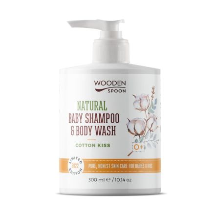 WOODEN SPOON COTTON KISS Бебешки шампоан за тяло и коса, 300мл 