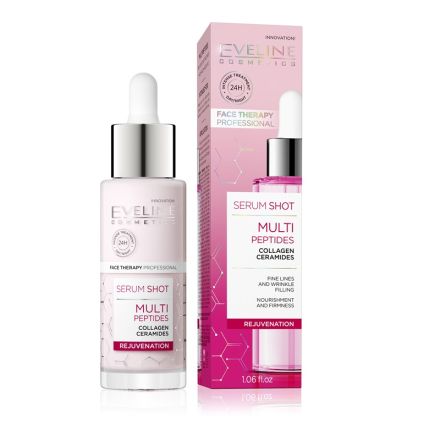 EVELINE SERUM SHOT Серум за лице, шия и деколте с пептиди, 30 мл