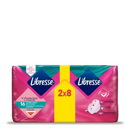 LIBRESSE ULTRA THIN Дамски превръзки ULTRA LONG, 2х8 бр.