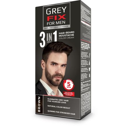 GREY FIX FOR MEN Боя за коса за мъже кафява, 40 мл