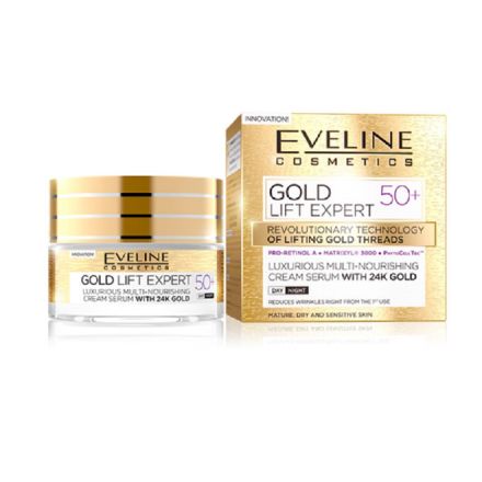 EVELIN GOLD LIFT EXPERT 50+ Дневен/нощен крем, 50 мл