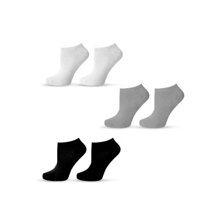 HAPPY FOOTTOPIA Чорапи памук no show бял, сив, черен 39-42, 3бр.