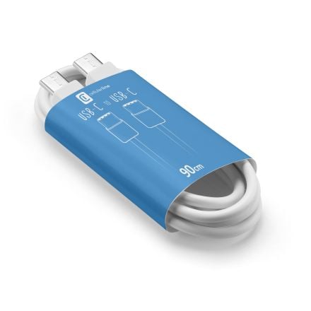 CELLULARLINE TA Кабел USB-C към USB-C 90 см бял