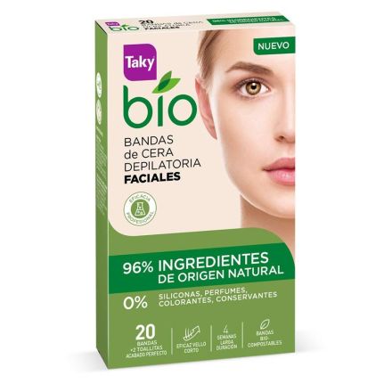 TAKY BIO Депилиращи ленти за лице, 20 бр.