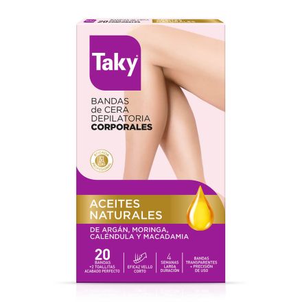 TAKY NATURAL OILS Депилиращи ленти за тяло, 20 бр.