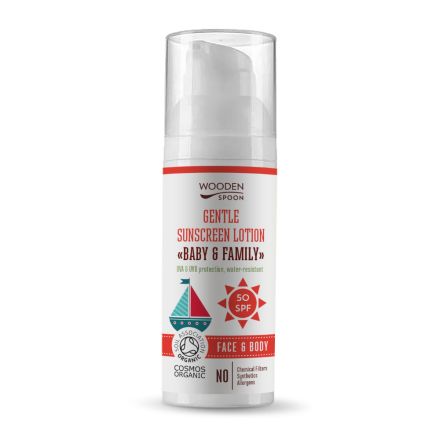 WOODEN SPOON Натурален слънцезащитен лосион Baby & Family SPF50, 50 мл