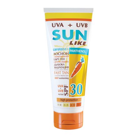 SUN LIKE  Слънцезащитен лосион пантенол SPF30, 200 мл