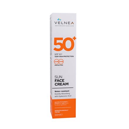 VELNEA SUN CARE Слънцезащитен крем за лице SPF 50+, 50 мл