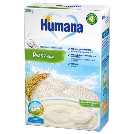 HUMANA Млечна оризова каша след 4-ия месец, 200гр.